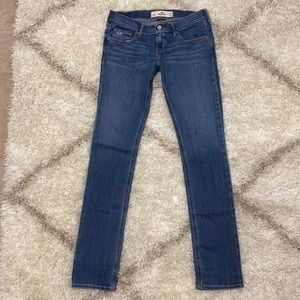 like new- stretch low rise jeans - straight leg
